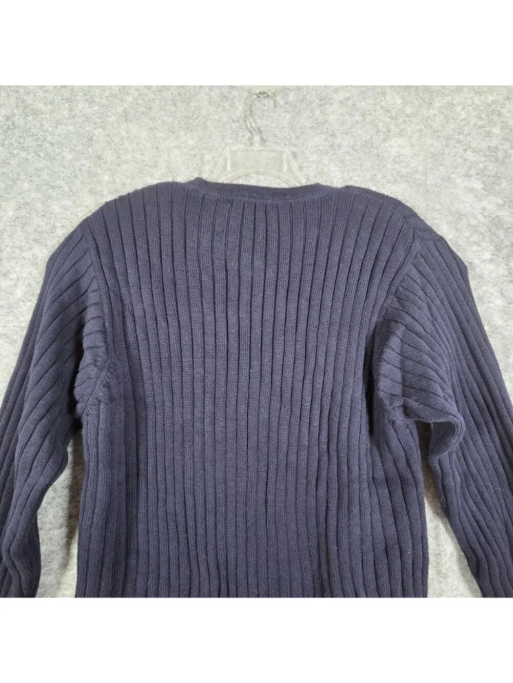 Eddie Bauer Men's Sweater Crewneck Long Sleeve Pullover Rib Knit Navy Size L - Picture 6 of 7